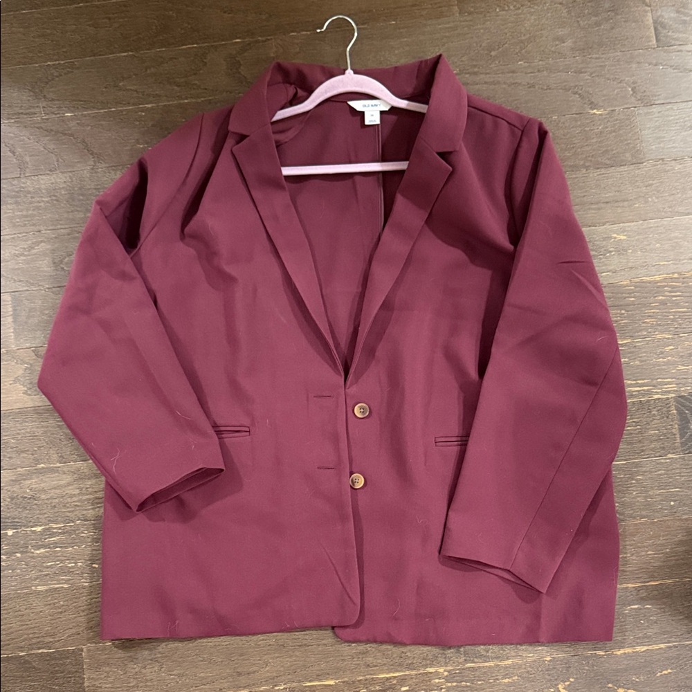 Women's Burgundy Blazer Old Navy